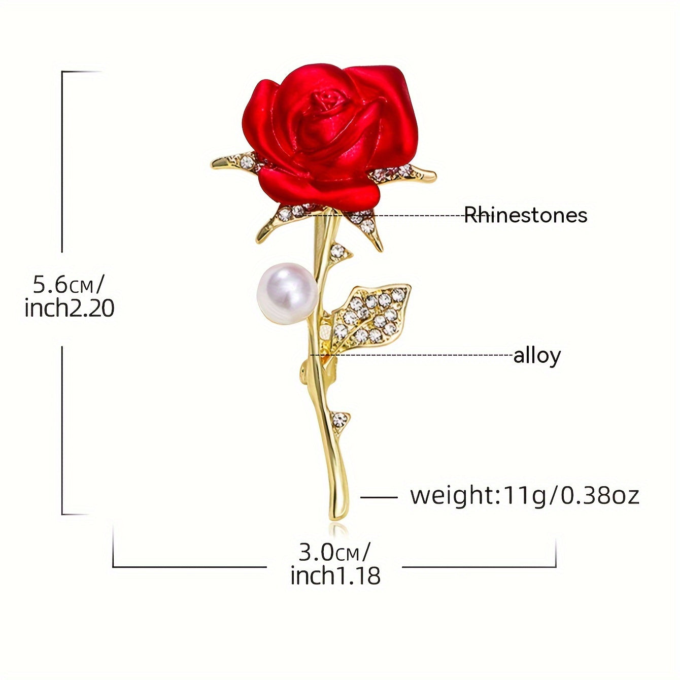 Rosevara - Rose-Shaped Floral Lapel Brooch