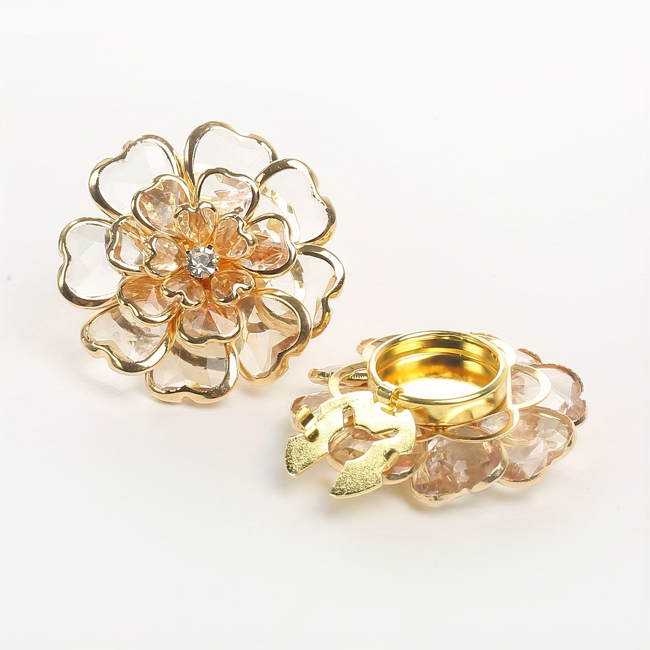 Bloomixa - Floral Rhinestone Decorative Buttons