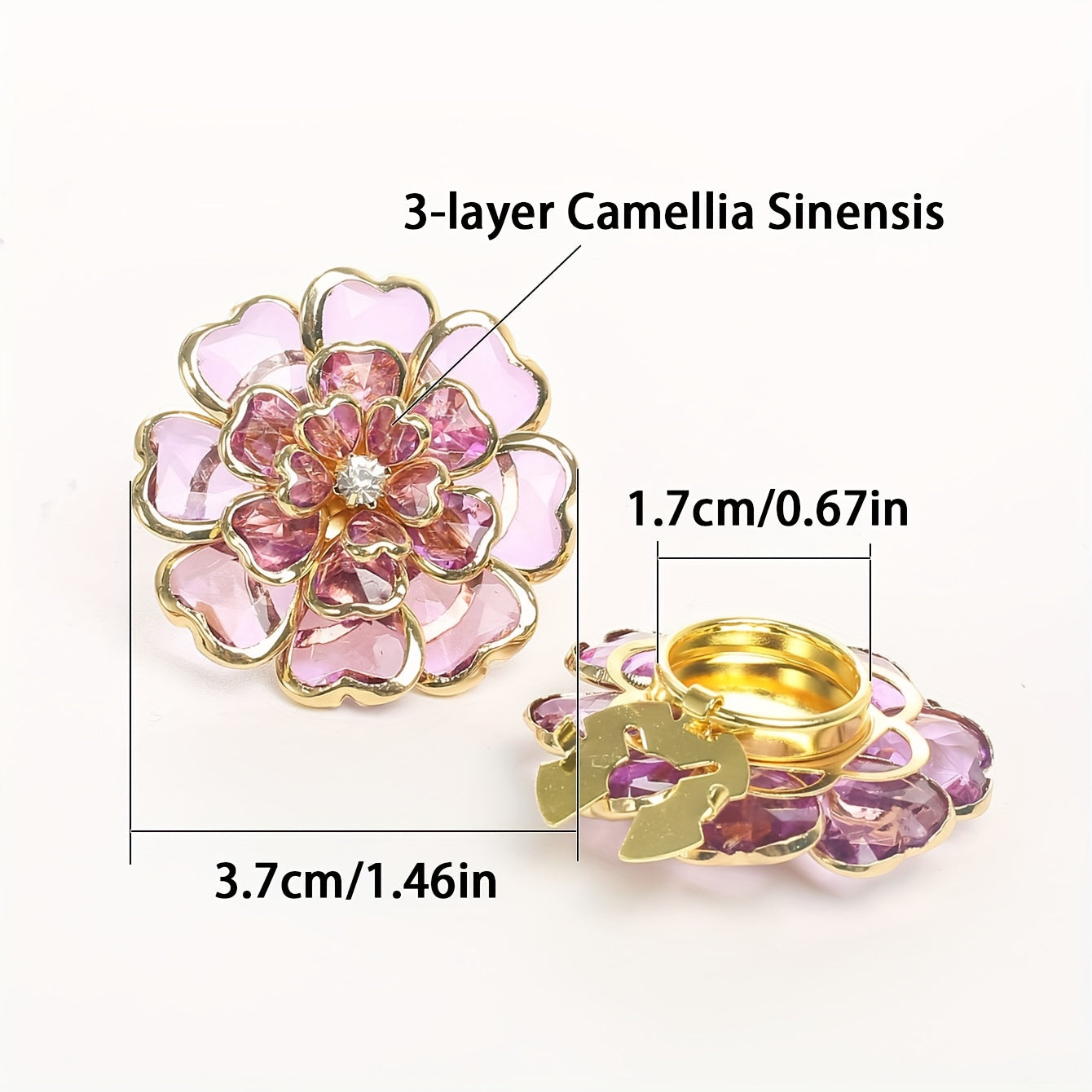 Bloomixa - Floral Rhinestone Decorative Buttons