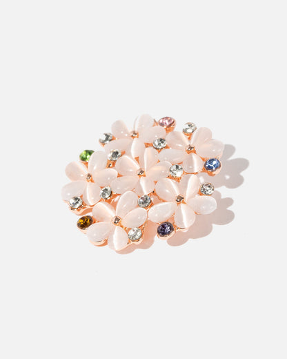 Bloompin - Floral Cluster Brooch With Crystals
