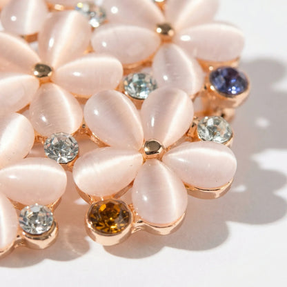 Bloompin - Floral Cluster Brooch With Crystals