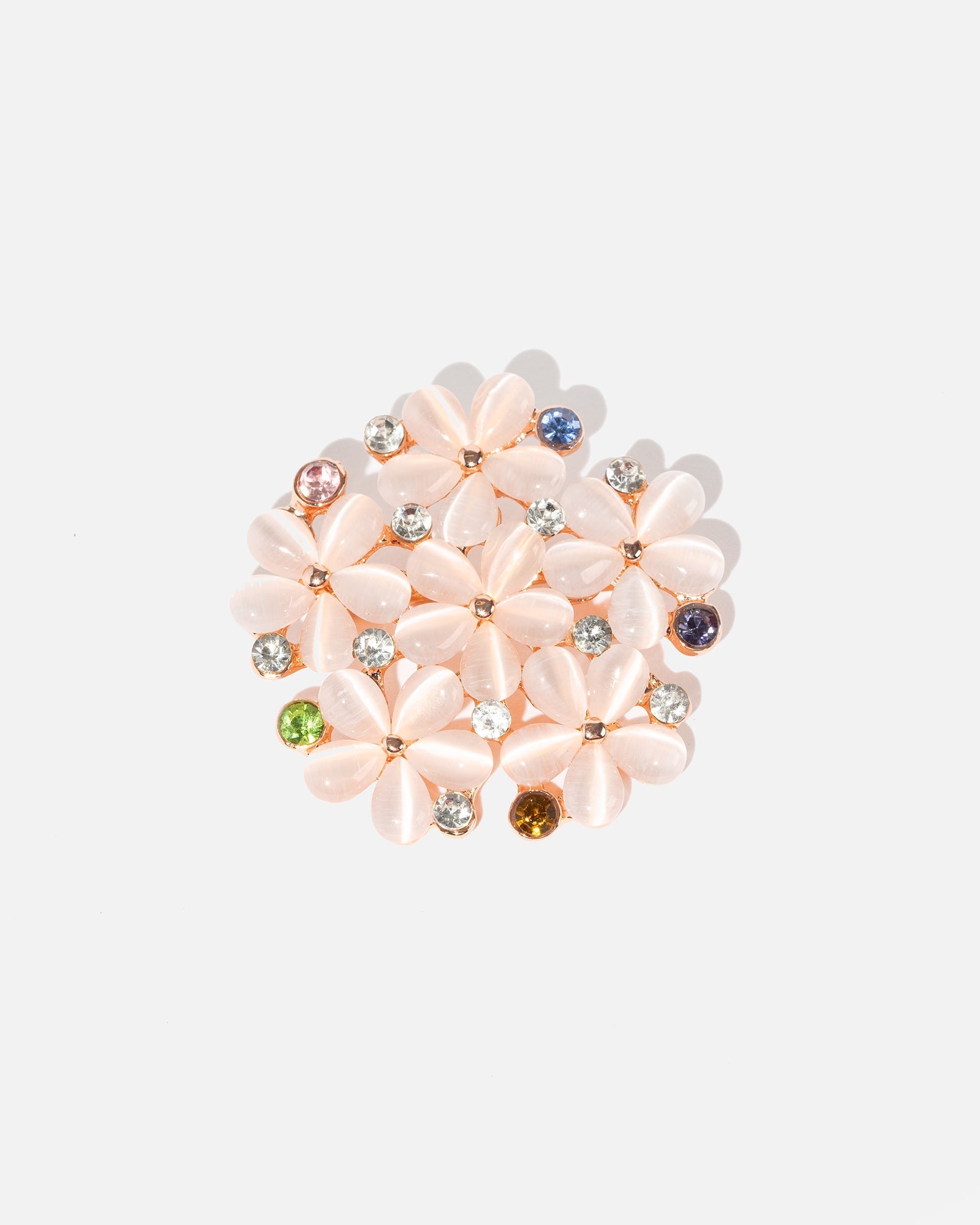 Bloompin - Floral Cluster Brooch With Crystals