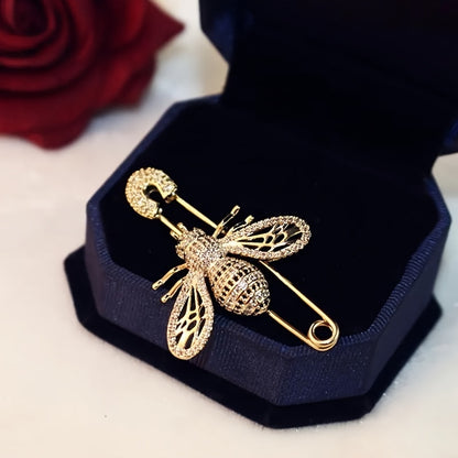 Buzzlette - Rhinestone Bee-Shaped Collar Pin