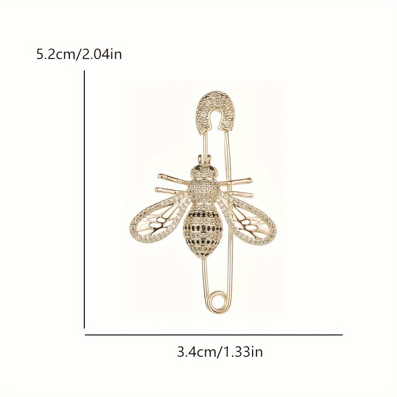 Buzzlette - Rhinestone Bee-Shaped Collar Pin