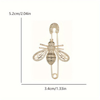 Buzzlette - Rhinestone Bee-Shaped Collar Pin