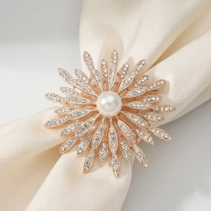 Florenza - Double-Layer Floral Sunburst Brooch