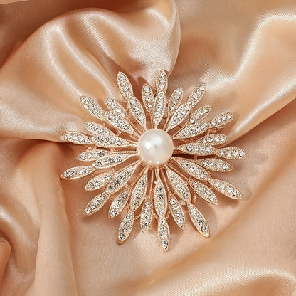 Florenza - Double-Layer Floral Sunburst Brooch