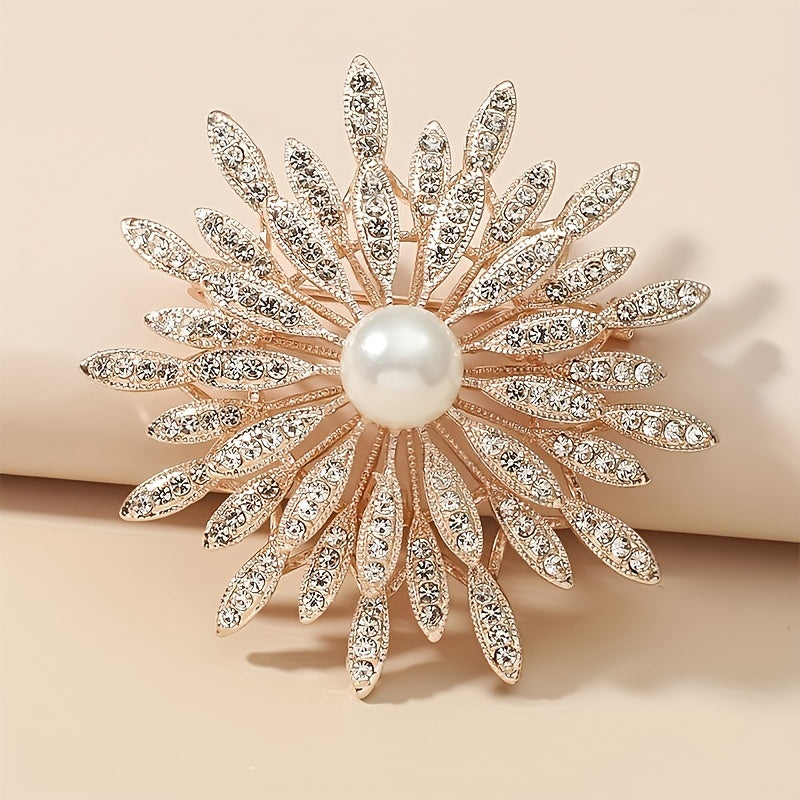 Florenza - Double-Layer Floral Sunburst Brooch