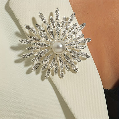 Florenza - Double-Layer Floral Sunburst Brooch