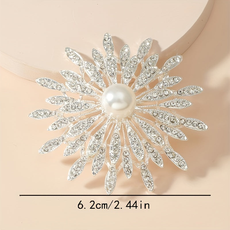Florenza - Double-Layer Floral Sunburst Brooch