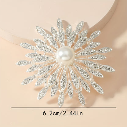 Florenza - Double-Layer Floral Sunburst Brooch