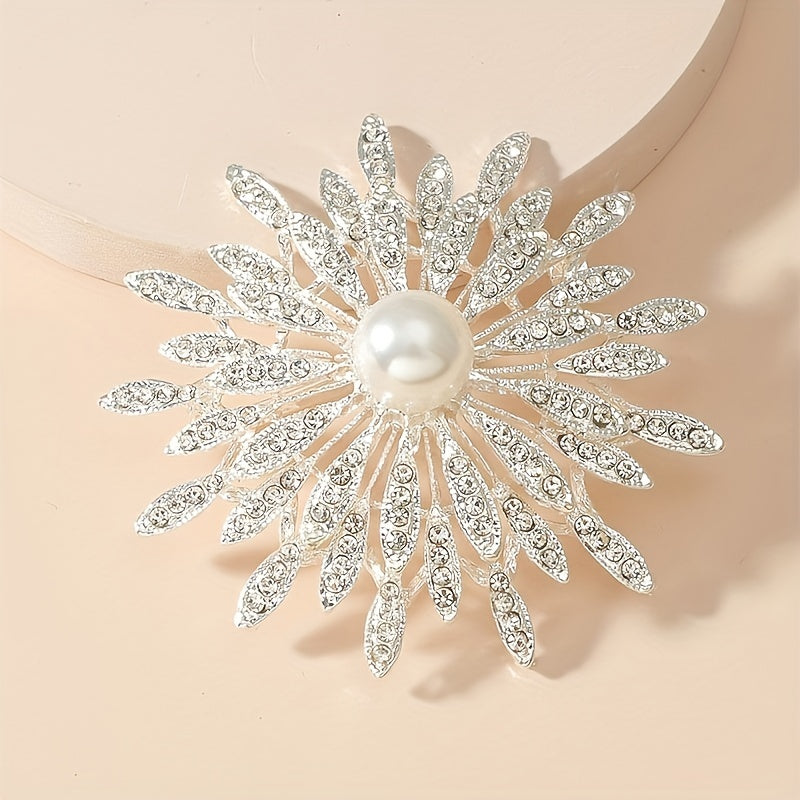 Florenza - Double-Layer Floral Sunburst Brooch
