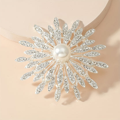 Florenza - Double-Layer Floral Sunburst Brooch