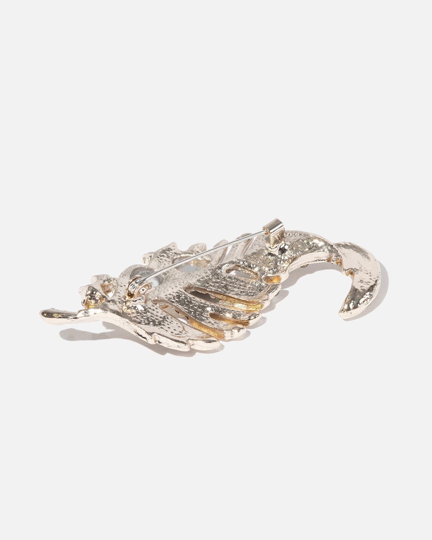 Foliara - Twisted Leaf Brooch With Crystals