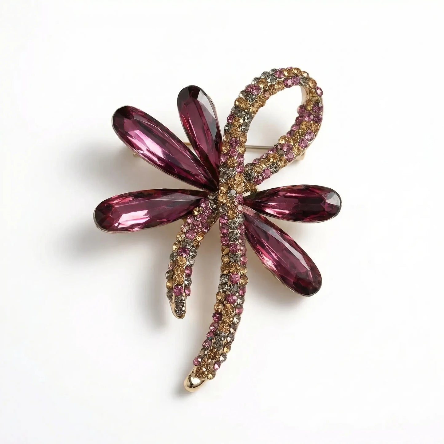 Marquella - Crystal Ribbon Floral Brooch