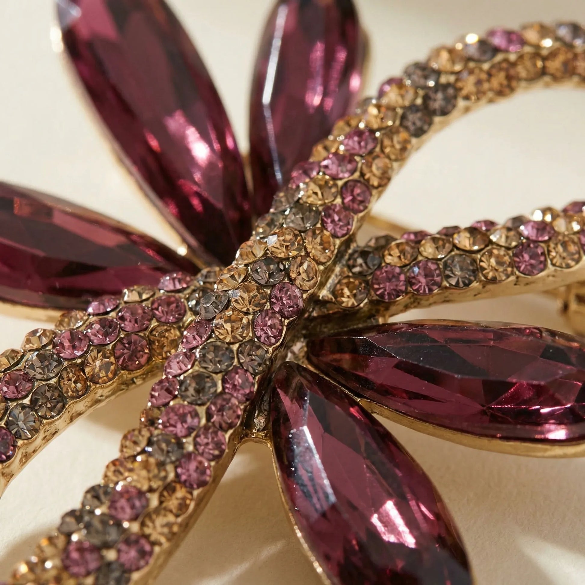 Marquella - Crystal Ribbon Floral Brooch