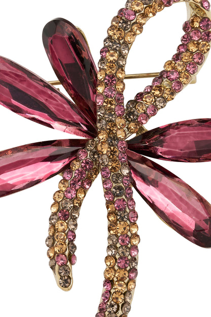 Marquella - Crystal Ribbon Floral Brooch