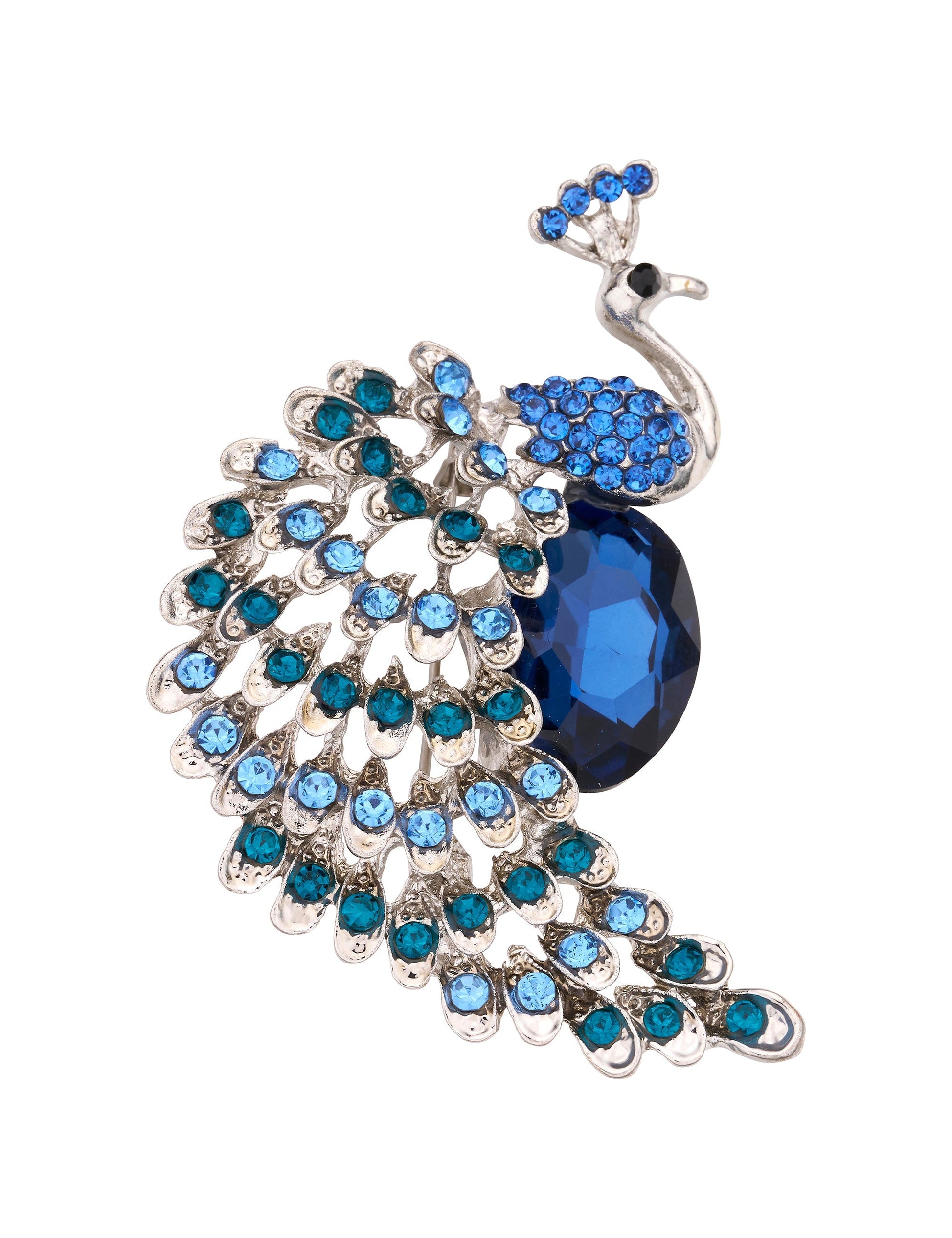 Plumara - Decorative Peacock Motif Lapel Brooch