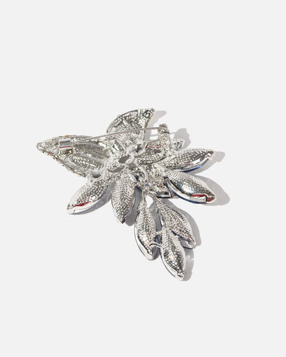 Velindra - Leaf Motif Crystal Statement Brooch