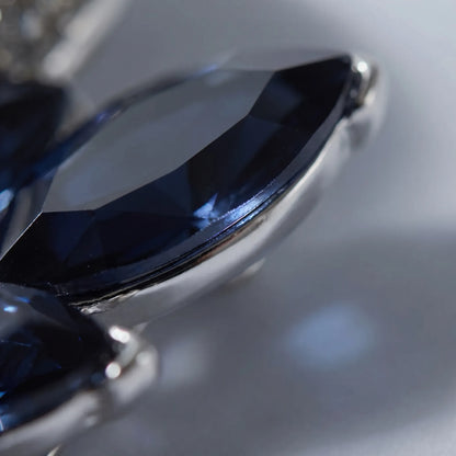Velindra - Leaf Motif Crystal Statement Brooch